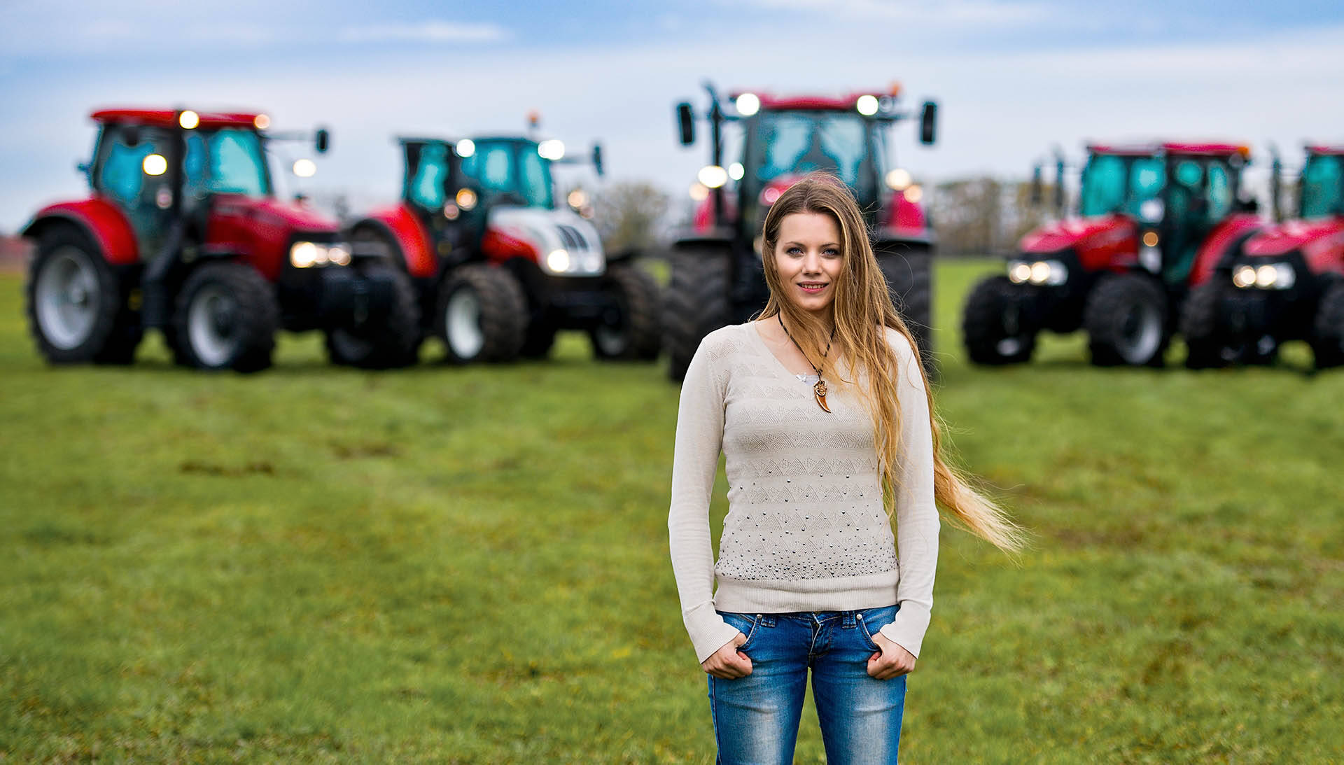 Malá dívka na velkých strojích
